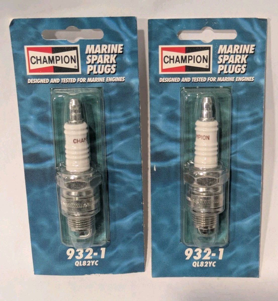 2-Pack Champion QL82YC Marine Spark Plugs 932-1 NOS Vintage Made in USA