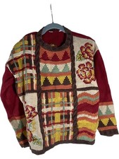 Marks  Spencer Jumper Womens Size UK 12-14 Multi Colour Knit Floral