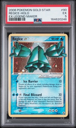 2006 POKEMON EX LEGEND MAKER GOLD STAR #90 REGICE-HOLO PSA 5