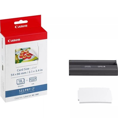Original Canon KC-18IF Farbtinte & 54 x 86 mm Etiketten Set - 18 Blatt (7741A001)