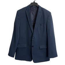Calvin Klein Boys 18 Husky Navy Blue Peak Lapel Two Button Blazer Suit Jacket