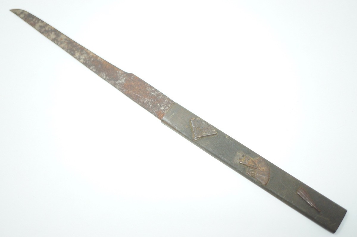 Japanese Antique Kozuka Knife with Signed Iron Blade from Japan