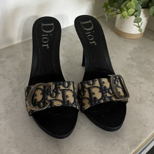Dior Women s Leather Mule Heels Black/Beige L...