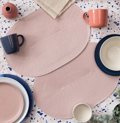 d-c-fix Tischsets Blush 44 x 29 cm Oval Gewebt