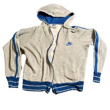 Vintage 70s 80s Nike Full Zip Hoodie Men s Size Small Blue Tag Embroidered READ