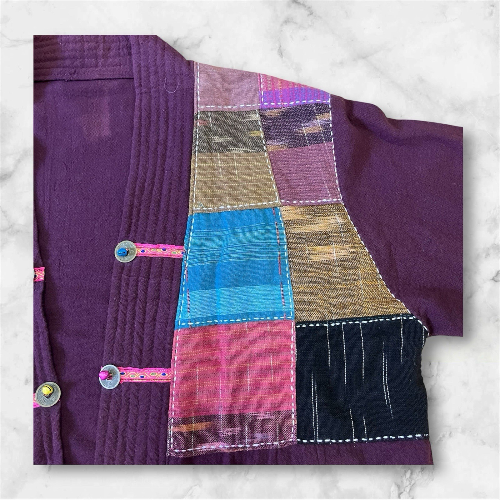 🪙 🔔 🎶 Rare Handmade Bohemian Patchwork Jacket … - image 4