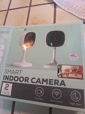 NewMerkury Smart Indoor Camera 2 Pack Wi-Fi Night Vision Live Video 128GB Indoor