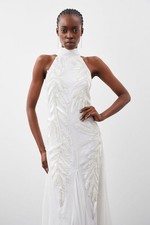 Karen Millen Maxi Dress UK8 in White RRP £459