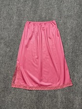Vintage 80s Movie Star Lace Trim Half Slip Pink Retro Lingerie Small Nylon