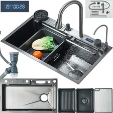 Küchenspüle Edelstahl LED Einbauspüle Spü...