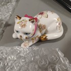 Franklin Mint Porcelain Satsuma Butterfly Cat, Curio Cabinet Cat Collection 1986 — photo 2