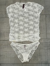 NWT Adore Me Shirra White Lace T-Shirt & Panty Set Size Large