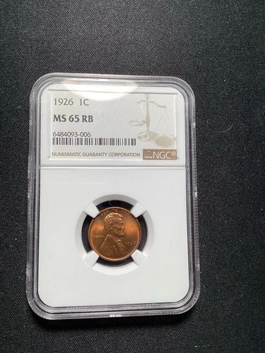Beautiful High Grade 1926 Lincoln Cent.  NGC GRADED MS 65 RB
