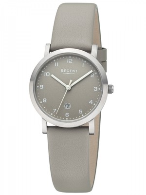 Regent flache Damenuhr Titan 30 mm 5 ATM Quarz Analog Taupe 3268.90.12