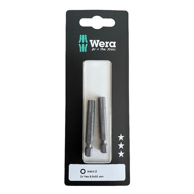 Wera 840/4 Z Sechskant Plus / Inbusschlüssel 50 mm Schraubendreher-Bits 1/4'' Sechskantantrieb (6 mm,  