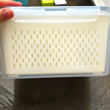2pc 1700ml Clear Plastic Rectangular Storage Container Set w/ Snap Lids Insert