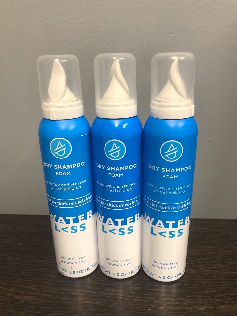 3-PACK Waterless Thick or Curly Hair, Dry Shampoo Foam - 5.3 oz