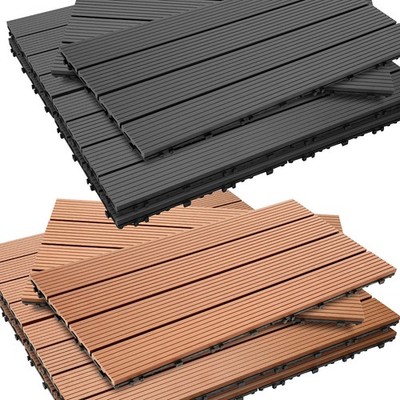 WPC Terrassenfliesen Holz Leicht zu verlegen 1-10㎡ Klickfliese Balkonfliesen