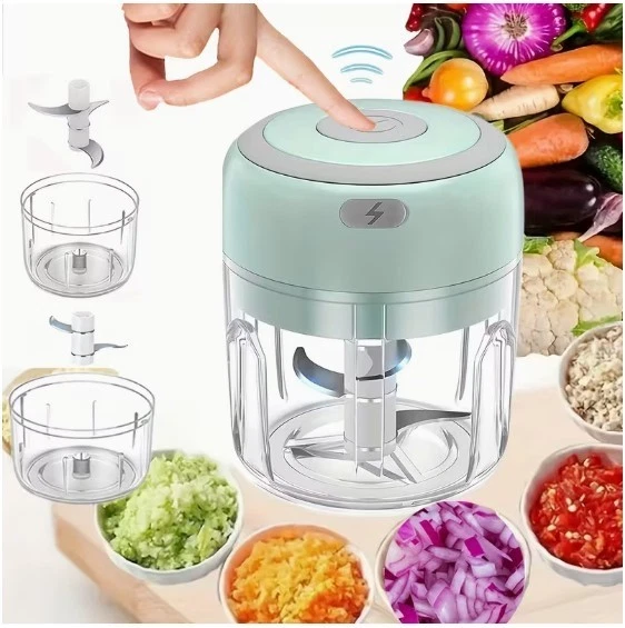 Mini Electric Garlic Chopper USB Rechargeable Food Processor Cordless