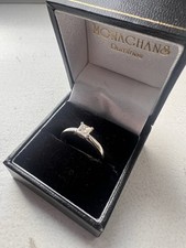 Platinum Solitaire Princess Cut Diamond Engagement Ring 0.48Ct Color Grade D VS2