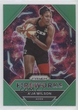 2021 Panini Prizm WNBA Fireworks Green Prizm A'ja Wilson #9 5cb