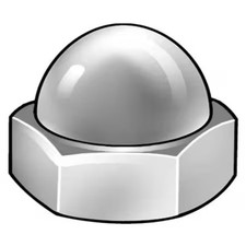 Standard Crown Cap Nut, M10-1.50, 18-8 Stainless Steel, Plain, 18 Mm H, 5 Pk,