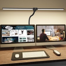 ShineTech LED Desk Lamp for Home Office, 3000K Warm White Double Head Archite...