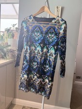 SALE 48HRS  Zara Vintage Style Dress. Peacock Colour Sequin Cocktail. Size 8