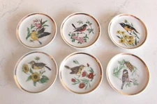 Schumann Arzberg Vintage Bird Coasters / Mini Dishes Set of 6
