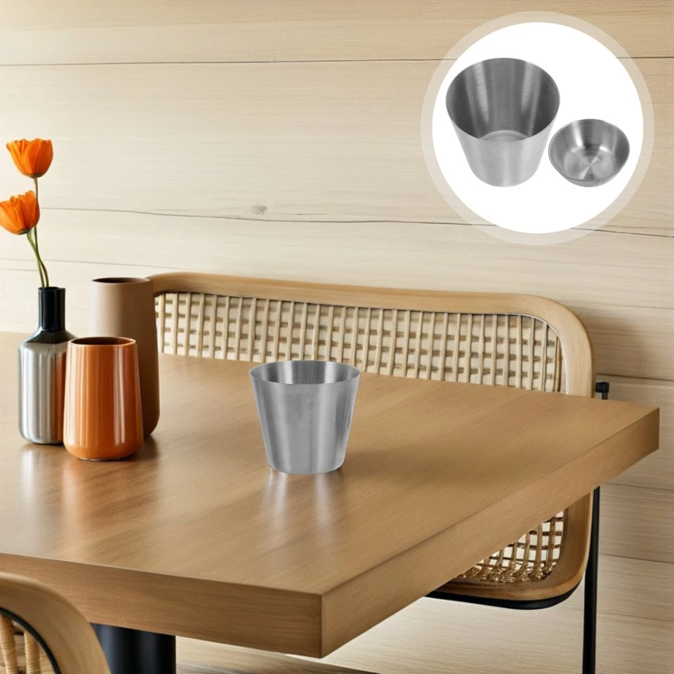 1 Set Mini-Dipschalen aus Edelstahl, Mehrzweck-Gewürzbecher, Servierhalter für - Bild 2 von 4