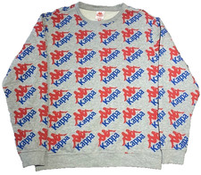KAPPA SWEATSHIRT SIZE XL CREW NECK VINTAGE OMINI LOGO POLY/COTTON Y2K SHIRT