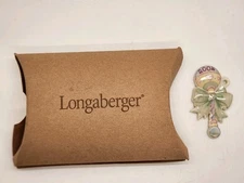 NOS Longaberger 2003 Longaberger Baby 2004 Baby Rattle Tie-On