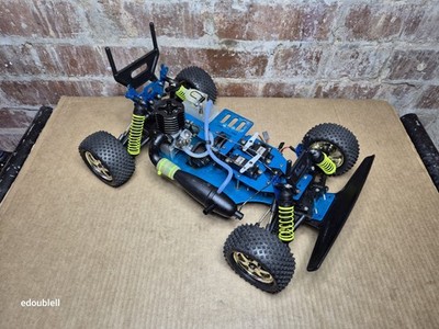Thunder Tiger Panda 2 Maßstab 1:10 RWD Nitro RC Auto GP 15 Motor läuft Vintage