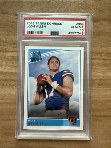 Josh Allen 2018 Panini Donruss Rated Rookie RC Base #304 Buffalo Bills PSA 10