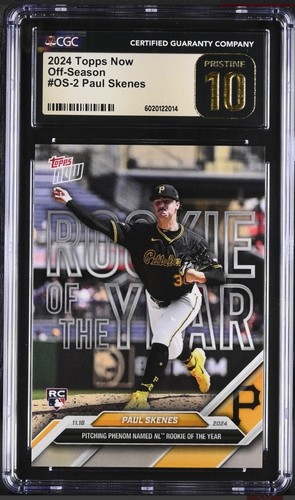 2024 Topps Now Paul Skenes (RC) Rookie Of The Year (CGC 10)Pristine Black Label - Picture 1 of 2