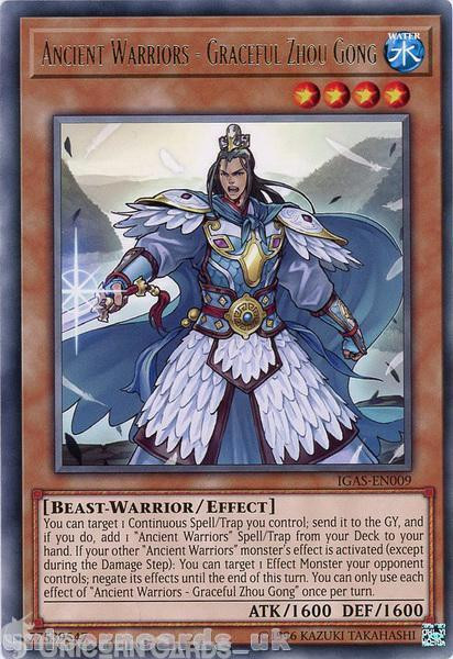 IGAS-EN009 Ancient Warriors - Graceful Zhou Gong Rare UNL Edition Mint YuGiOh Ca
