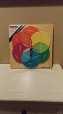 Classic Wood Color Wheel Wooden Puzzle 18 Pieces 12" X 12" Brand New