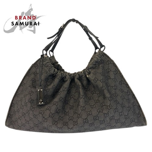 Gucci Black GG Canvas Handbag Women Used From Japan