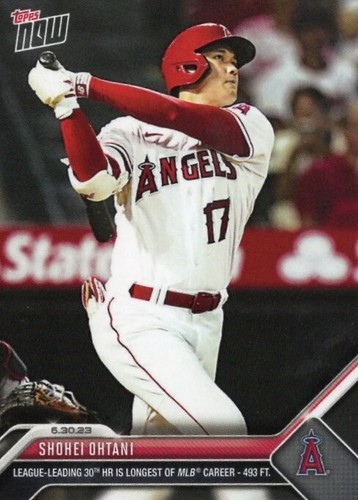 Shohei Ohtani 2023 Topps Now #517 493ft 30th Home Run