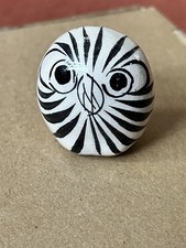 Miniature Tonala Pottery Mexico Owl Figurine. Hans Painted.