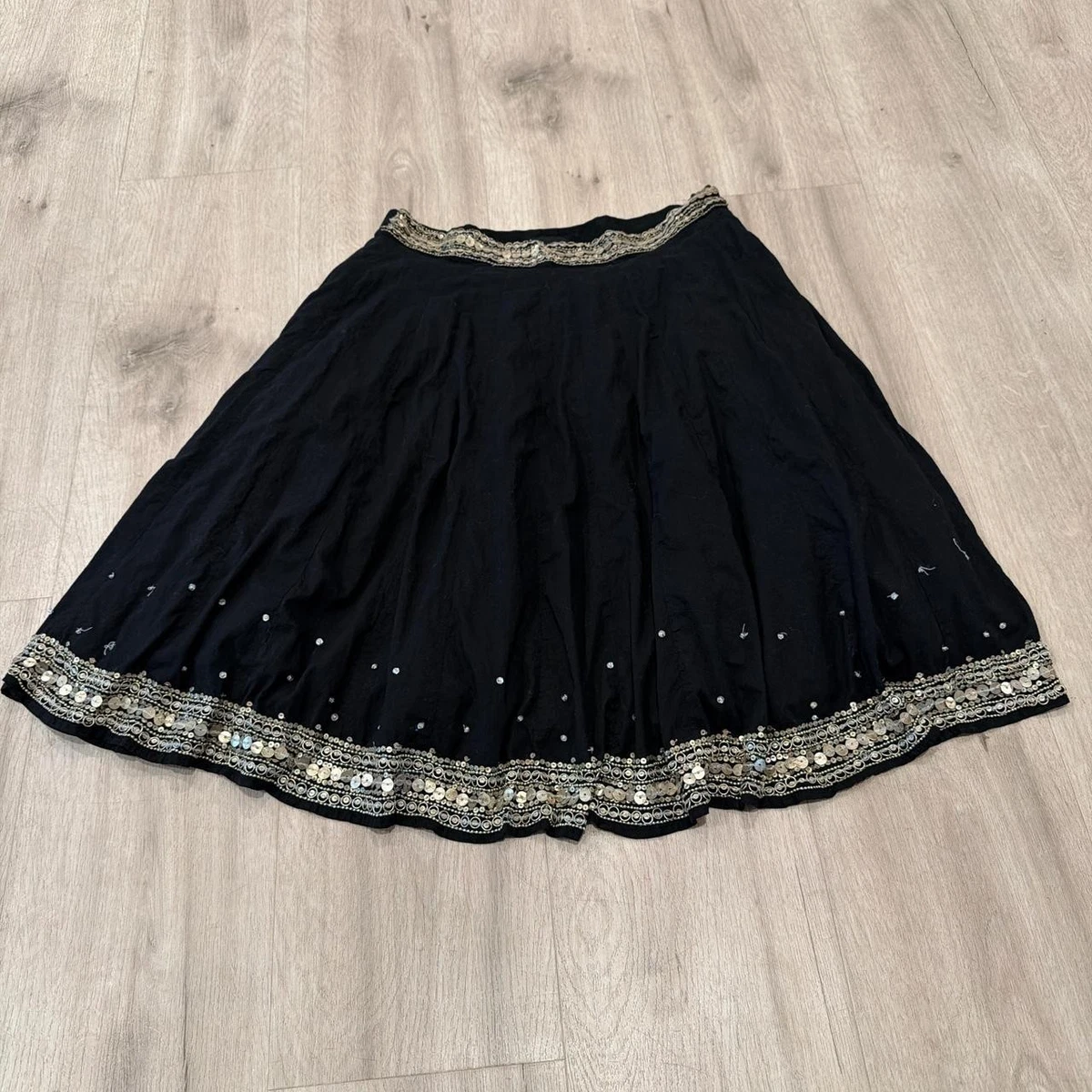 Jupe Grace Elements Noire Et Or – Taille 14 – Paillettes Séquin (NWT $88)