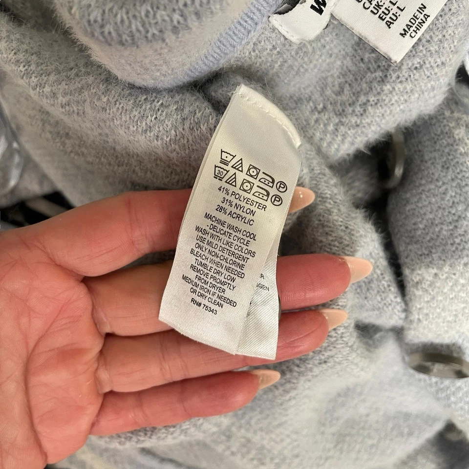 Camisa William Rast Mujer Grande Cazadora Franela Suave Botón Delantero Azul Top a Cuadros Foto 3 de 4