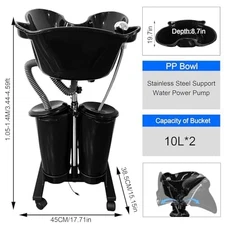 Backwash Sink Hair Wash Basin Shampoo Bowl Deep Basin Unit Spa Salon Equipment