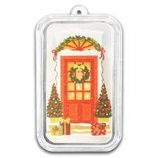 2024 1 oz Silver Colorized Bar - Festive Holidays Front Door
