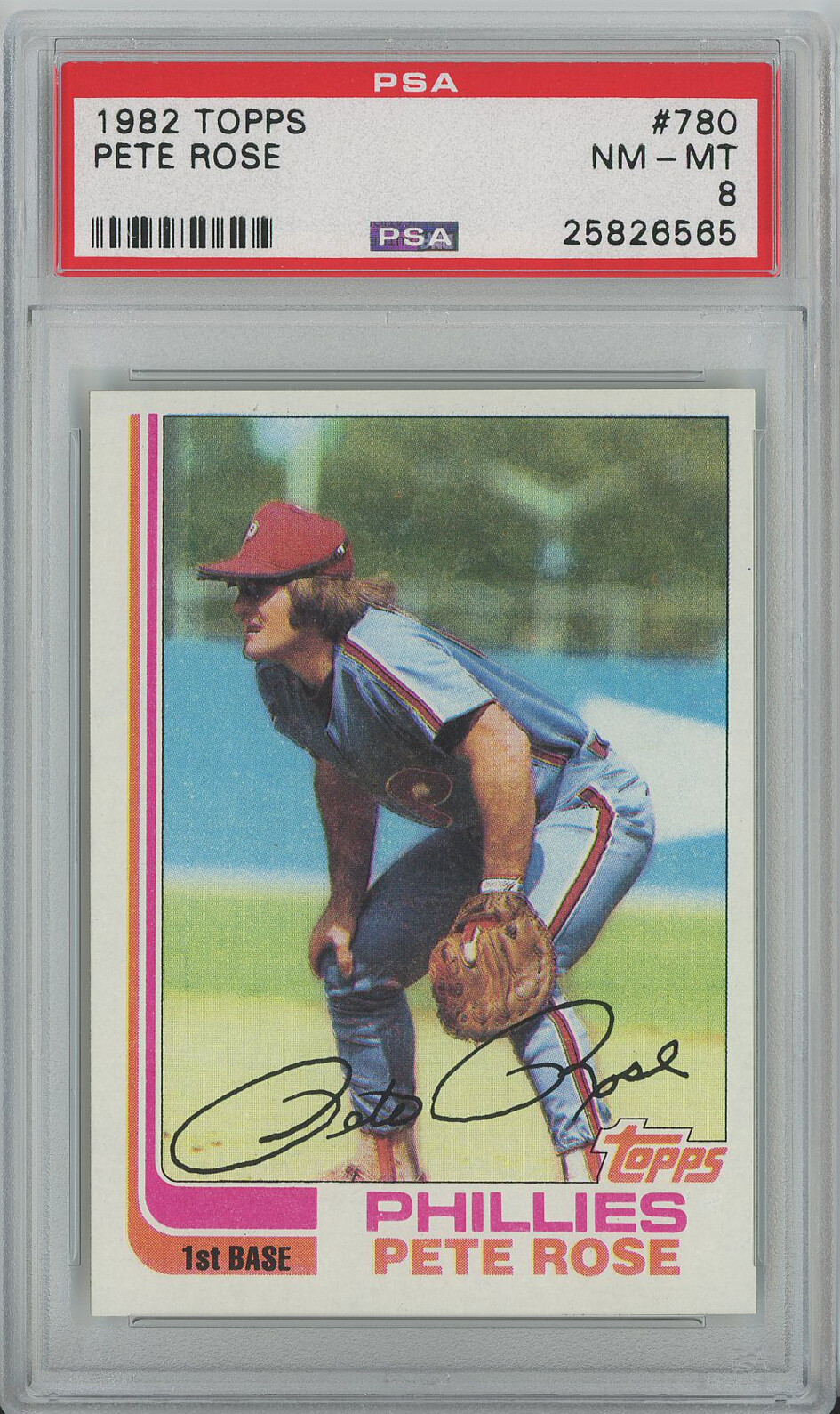 1982 Topps #780 Pete Rose Phillies PSA 8