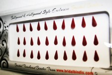 Moon Bindi Maroon Tear Drop Bindi Indian Bindis Forehead Velvet Sticker