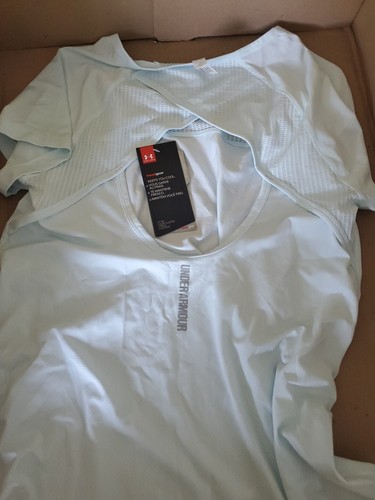 NUEVO CON ETIQUETAS SM/P/CH Under Armour Heatgear Criss Cross espalda abierta pequeño - Imagen 7 de 24