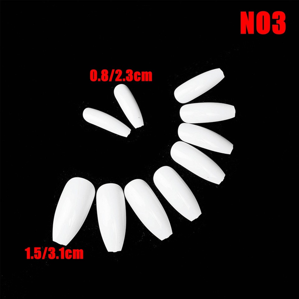 100Pcs Ballerina Nail Coffin Tips Long Art Full Cover Manicure Fake