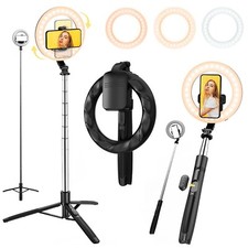 8" inch LED Wireless Dimmable Ring Light Stand Phone Holder Kit for Makeup Video