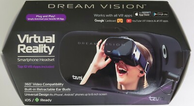 Tzumi Dream Vision Virtual Reality Smartphone Headset In Original Box